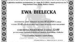 Zmarła Ewa Bielecka. Miała 71 lat.