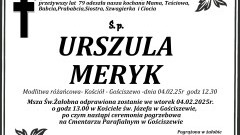 Zmarła Urszula Meryk. Miała 79 lat.