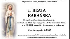 Zmarła Beata Barańska. Miała 75 lat.