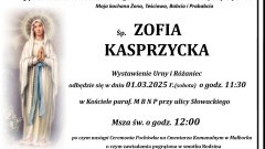 Zmarła Zofia Kasprzycka. Miała 89 lat.