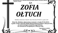 Zmarła Zofia Ołtuch. Miała 62 lata. 