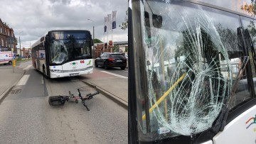 Pijany rowerzysta wjechał pod autobus na ulicy Sikorskiego w Malborku