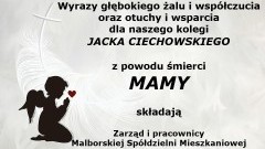  Kondolencje Zarządu i pracowników Malborskiej Spółdzielni Mieszkaniowej.