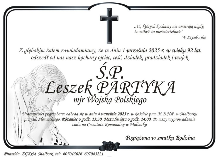 Zmarł Leszek Partyka. Miał 92 lata.