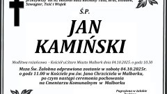 Zmarł Jan Kamiński. Miał 82 lata.