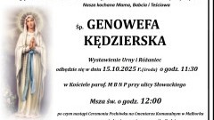 Zmarła Genowefa Kędzierska. Miała 76 lat.