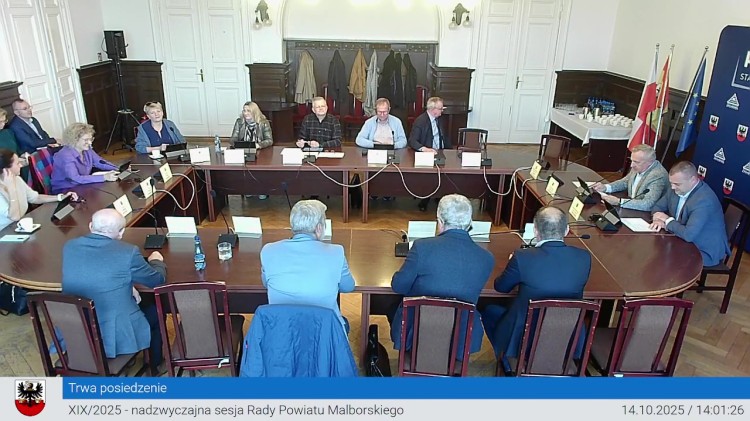 XIX nadzwyczajna sesja Rady Powiatu Malborskiego - 14.10.2025 - zobacz wideo