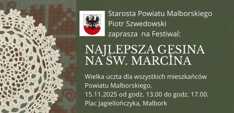 Festiwal Najlepsza gęsina na św. Marcina – kulinarna uczta w Malborku już w listopadzie.