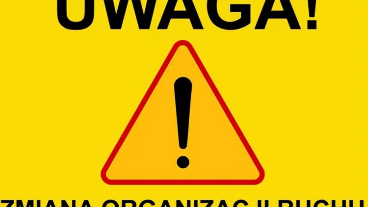 Zmiana organizacji ruchu w Malborku – czasowe zamknięcie skrzyżowania ulic Jagiellońskiej i Grunwaldzkiej.