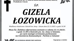 Zmarła Gizela Łozowicka. Miała 92 lata.