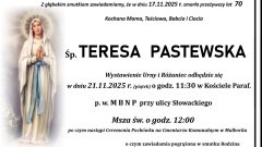 Zmarła Teresa Pastewska. Miała 70 lat.
