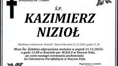 Zmarł Kazimierz Nizioł. Miał 75 lat.