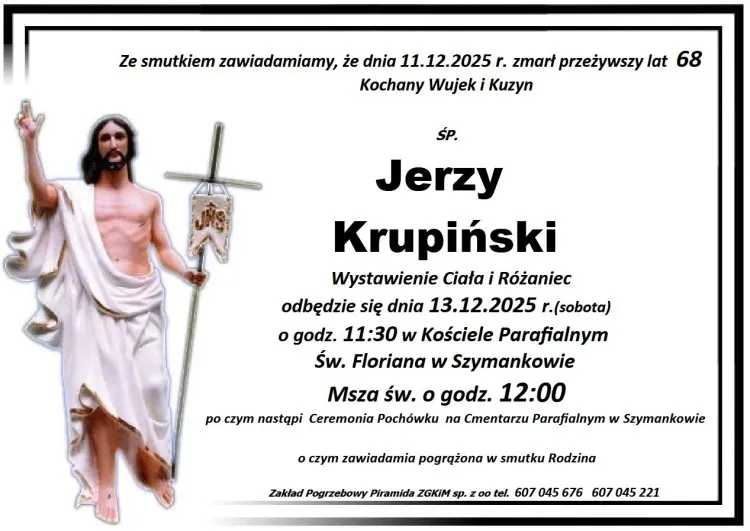 Zmarł Jerzy Krupiński. Miał 68 lat.