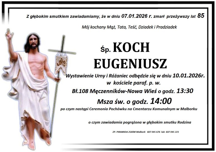 Zmarł Eugeniusz Koch. Miał 85 lat.