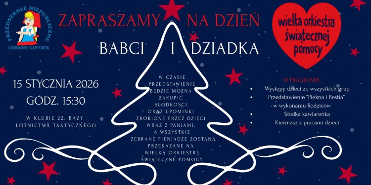 Dzień Babci i Dziadka dla WOŚP w Malborku. Przedszkolaki zapraszają na wyjątkowe wydarzenie.