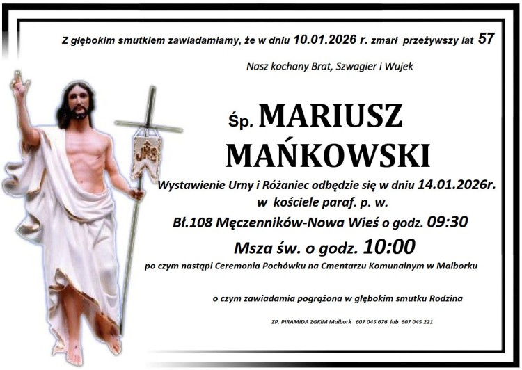 Zmarł Mariusz Mańkowski. Miał 57 lat.