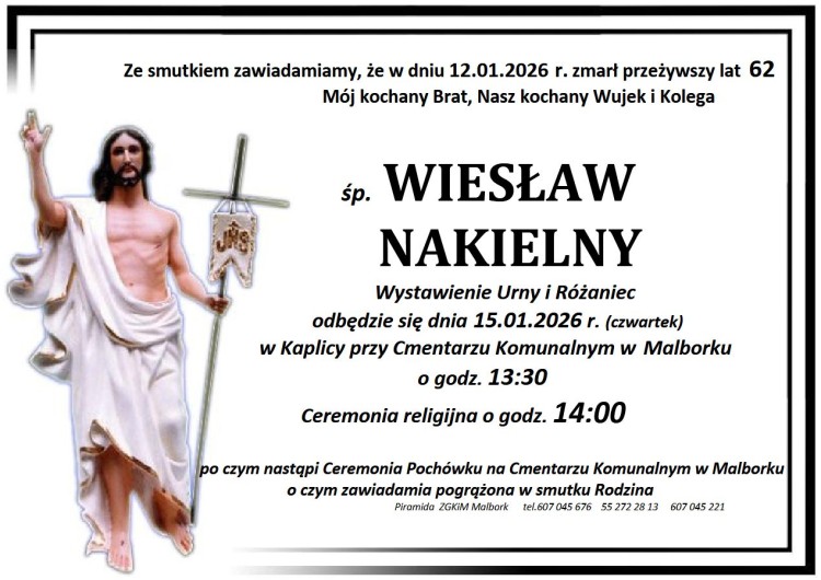 Zmarł Wiesław Nakielny. Miał 62 lata.