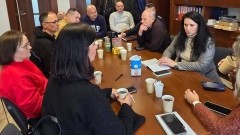 Nadzwyczajne posiedzenie Powiatowego Zespołu Kryzysowego po pożarze Domu dla Dzieci w Nowym Dworze Gdańskim.