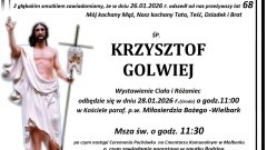 Zmarł Krzysztof Golwiej. Miał 68 lat.