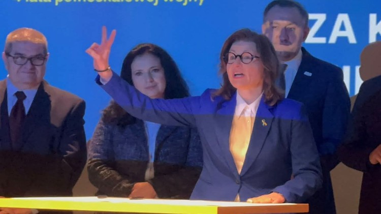 Starosta Nowodworska uczestniczyła w Gdańsku w obchodach 4. rocznicy napaści Rosji na Ukrainę.