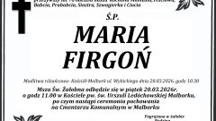 Zmarła Maria Firgoń. Miała 76 lat.