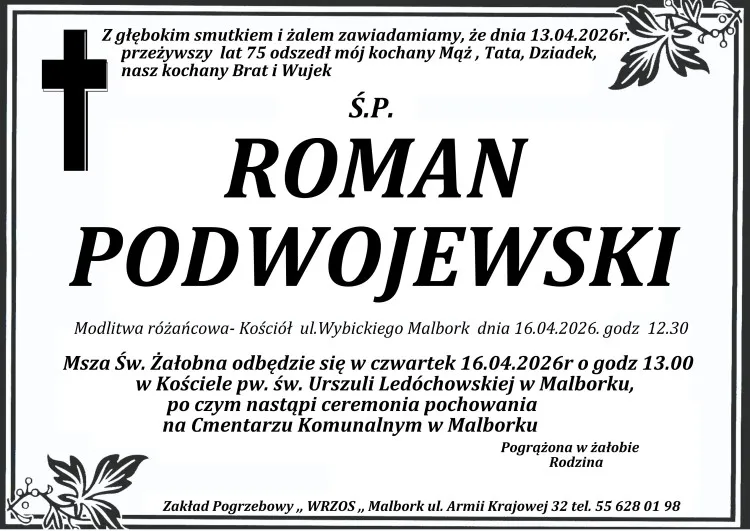 Zmarł Roman Podwojewski. Miał 75 lat.