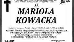 Zmarła Mariola Kowacka. Miała 49 lat.