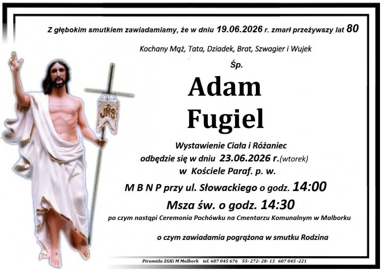 Zmarł Adam Fugiel. Miał 80 lat.