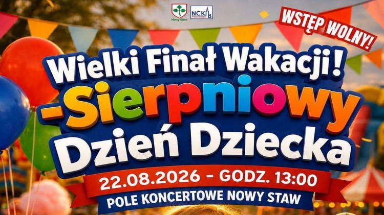 Wielki Finał Wakacji w Nowym Stawie. Sierpniowy Dzień Dziecka pełen atrakcji dla całych rodzin