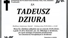 Zmarł Tadeusz Dziura. Miał 95 lat