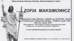 Zmarła Zofia Maksimowicz. Żyła 90 lat.