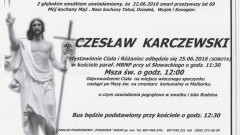 Zmarł Czesław Karczewski. Żył 69 lat.