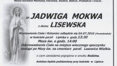 Zmarła Jadwiga Mokwa. Żyła 89 lat.