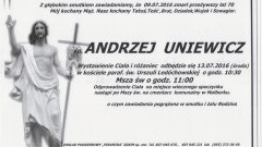 Zmarł Andrzej Uniewicz. Żył 70 lat