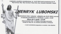 Zmarł Henryk Lubomski. Żył 79 lat