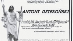 Zmarł Antoni Dziekoński. Żył 69 lat.