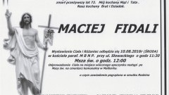 Zmarł Maciej Fidali. Żył 72 lata.