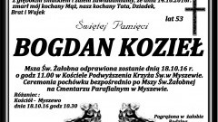 Zmarł Bogdan Kozieł. Żył 53 lata.