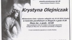 Zmarła Krystyna Olejniczak. Żyła 49 lat.