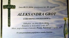 Zmarła Aleksandra Grot. Żyła 38 lat.