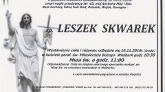 Zmarł Leszek Skwarek. Żył 63 lata.