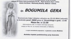 Zmarła Bogumiła Gera. Żyła 49 lat.