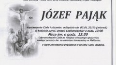 Zmarł Józef Pająk. Żył 81 lat.