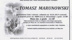 Zmarł Tomasz Marunowski. Żył 30 lat.