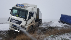 Gm. Stary Targ: Wypadek z udziałem ciężarówki i samochodu dostawczego. Uwaga ślisko na drogach! – 04.01.2017