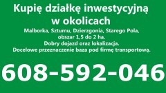 Kupię działkę inwestycyjną w okolicach Malborka, Sztumu, Dzierzgonia,&#8230;