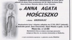 Zmarła Anna Agata Mościszko. Żyła 50 lat.