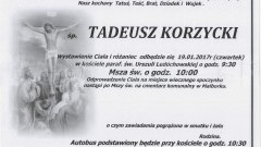 Zmarł Tadeusz Korzycki. Żył 69 lat.