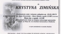 Zmarła Krystyna Zimińska. Żyła 89 lat.