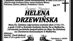 Zmarła Helena Drzewińska. Żyła 77 lat